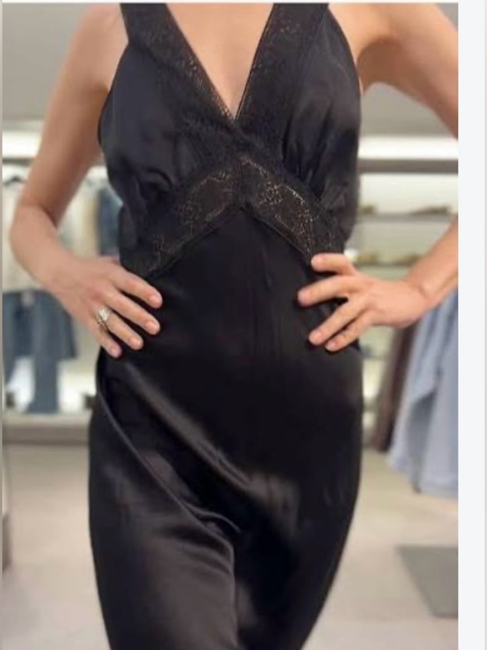 Zara linen blend lace maxi dress